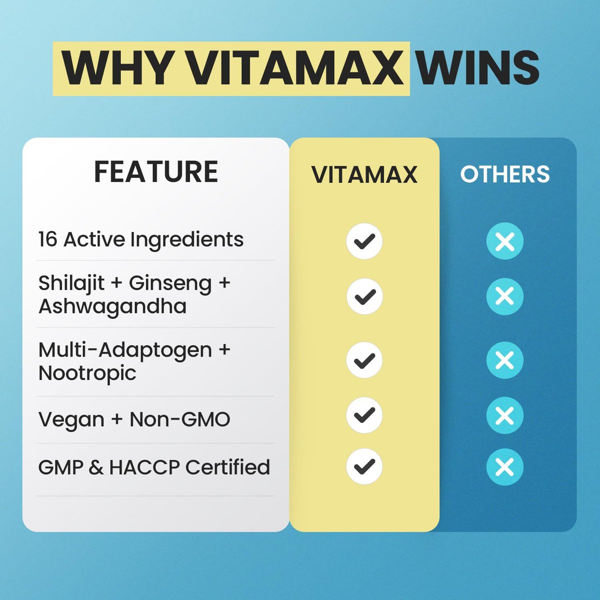 Vitamax Reines Himalaya-Shilajit-Präparat mit Ashwagandha, Seemoos, Rhodiola Rosea und Ginkgo Biloba – Fulvinsäure- und Spurenemineral-Kapseln für Männer und Frauen – Hergestellt in den USA