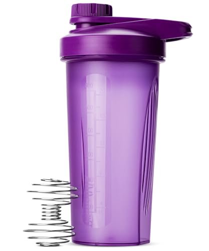 Mr. Pen Shakerflasche für Proteinshakes mit Drehverschluss, 28 oz, lila Protein-Shaker-Flasche mit Drahtschneeball, Mixerflasche
