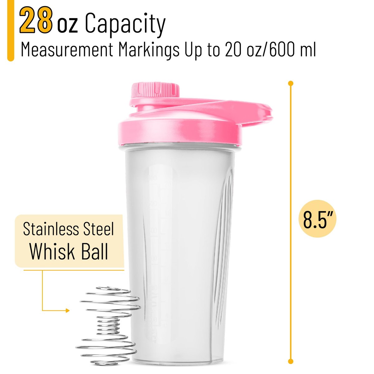Mr. Pen Shaker-Flasche 28 oz - Pinke Protein-Mixer-Flasche mit Schneeball
