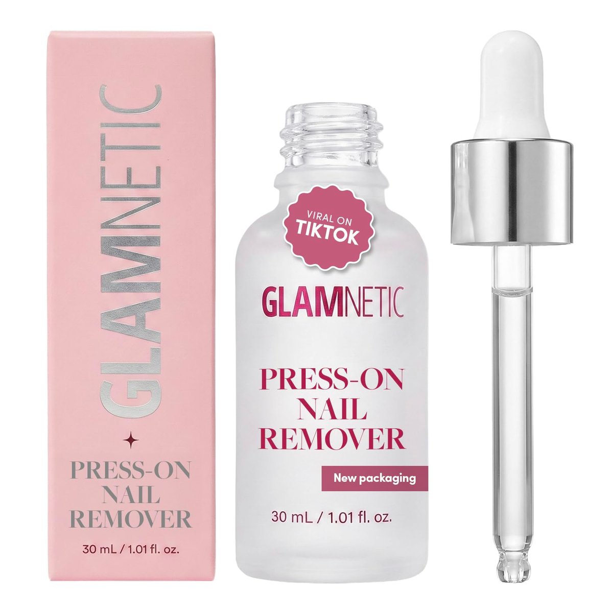 Glamnetic Press On Nagelentferner | Geruchslos, Ohne Aceton, Sanftes Press-On Nagelentferner Serum für Fake Nails | 30 ml/1,01 fl. oz.