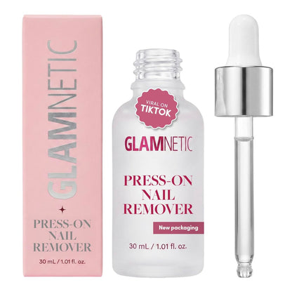 Glamnetic Press On Nagelentferner | Geruchslos, Ohne Aceton, Sanftes Press-On Nagelentferner Serum für Fake Nails | 30 ml/1,01 fl. oz.