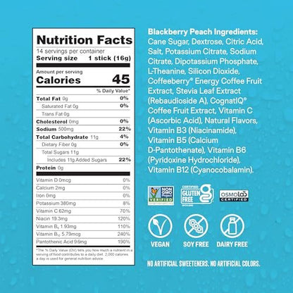 Liquid I.V.® Hydration Multiplier +Energy – Blackberry | Peach – Elektrolyt-Pulvergetränk – 1 Packung (14 Portionen)
