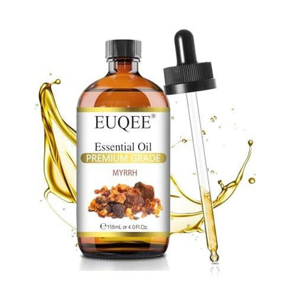 EUQEE Myrrhe-Ätherisches Öl, Premium Myrrhe Öl mit Glaspipette für Aromatherapie, Diffuser, Seifen- und Kerzenherstellung - 118 ml