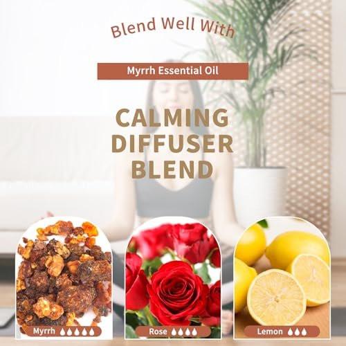 EUQEE Myrrhe-Ätherisches Öl, Premium Myrrhe Öl mit Glaspipette für Aromatherapie, Diffuser, Seifen- und Kerzenherstellung - 118 ml