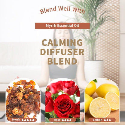 EUQEE Myrrhe-Ätherisches Öl, Premium Myrrhe Öl mit Glaspipette für Aromatherapie, Diffuser, Seifen- und Kerzenherstellung - 118 ml