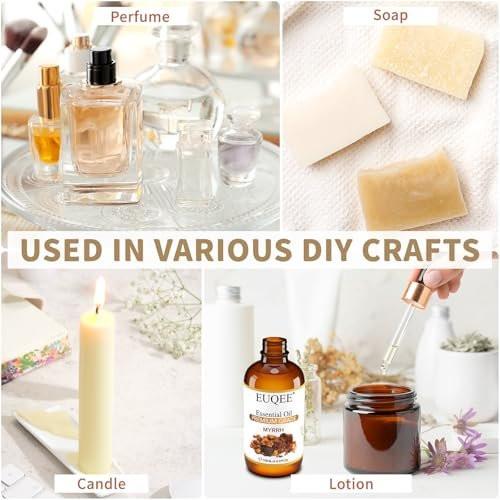 EUQEE Myrrhe-Ätherisches Öl, Premium Myrrhe Öl mit Glaspipette für Aromatherapie, Diffuser, Seifen- und Kerzenherstellung - 118 ml