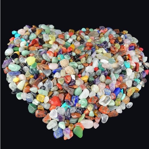 400+ Teile (680 g) Edelsteine und Kristalle Set, über 30 Sorten, bunte Tumbled Chips, für Schmuckherstellung, Chakra-Ausgleich, Gesteins- und Mineralien-Set (680 g)