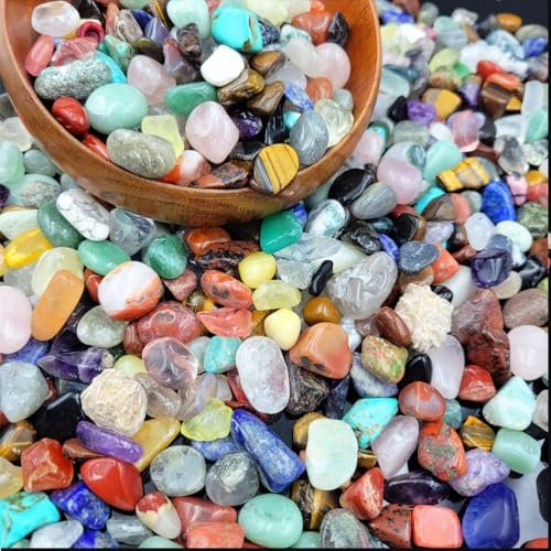 400+ Teile (680 g) Edelsteine und Kristalle Set, über 30 Sorten, bunte Tumbled Chips, für Schmuckherstellung, Chakra-Ausgleich, Gesteins- und Mineralien-Set (680 g)