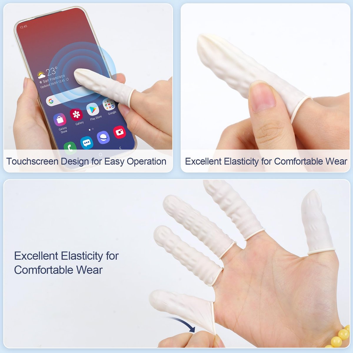 LECWELL Fingerlinge Fingerhandschuhe Einweg (ca. 480 Stück), Medium Fingerschutz, Fingerkuppenschutz für Elektronikreparatur, Handarbeit, Industrie