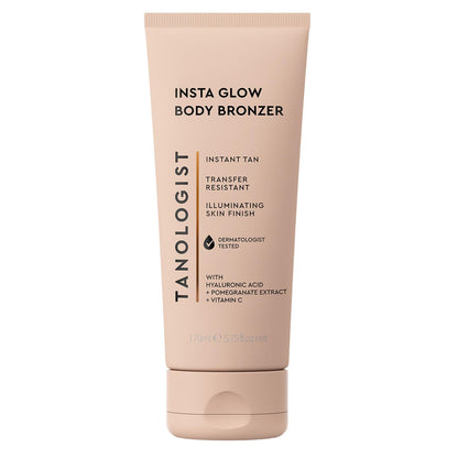 Tanologist Insta Glow Body Bronzer – Selbstbräuner mit Hyaluronsäure & Vitamin C, streifenloser, strahlender Teint für alle Hauttöne, 170 ml