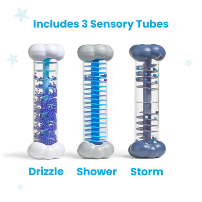 hand2mind Beruhigende sensorische Röhren – Regenklang-Fidget-Röhren, Regenstab-Instrument, sensorisches Spielzeug für Kleinkinder, Zubehör für die Ruheecke, Wissenschaftsklassenzimmer-Wetter-Spielzeug, Spieltherapie-Aktivitäten