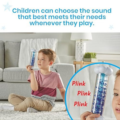 hand2mind Beruhigende sensorische Röhren – Regenklang-Fidget-Röhren, Regenstab-Instrument, sensorisches Spielzeug für Kleinkinder, Zubehör für die Ruheecke, Wissenschaftsklassenzimmer-Wetter-Spielzeug, Spieltherapie-Aktivitäten