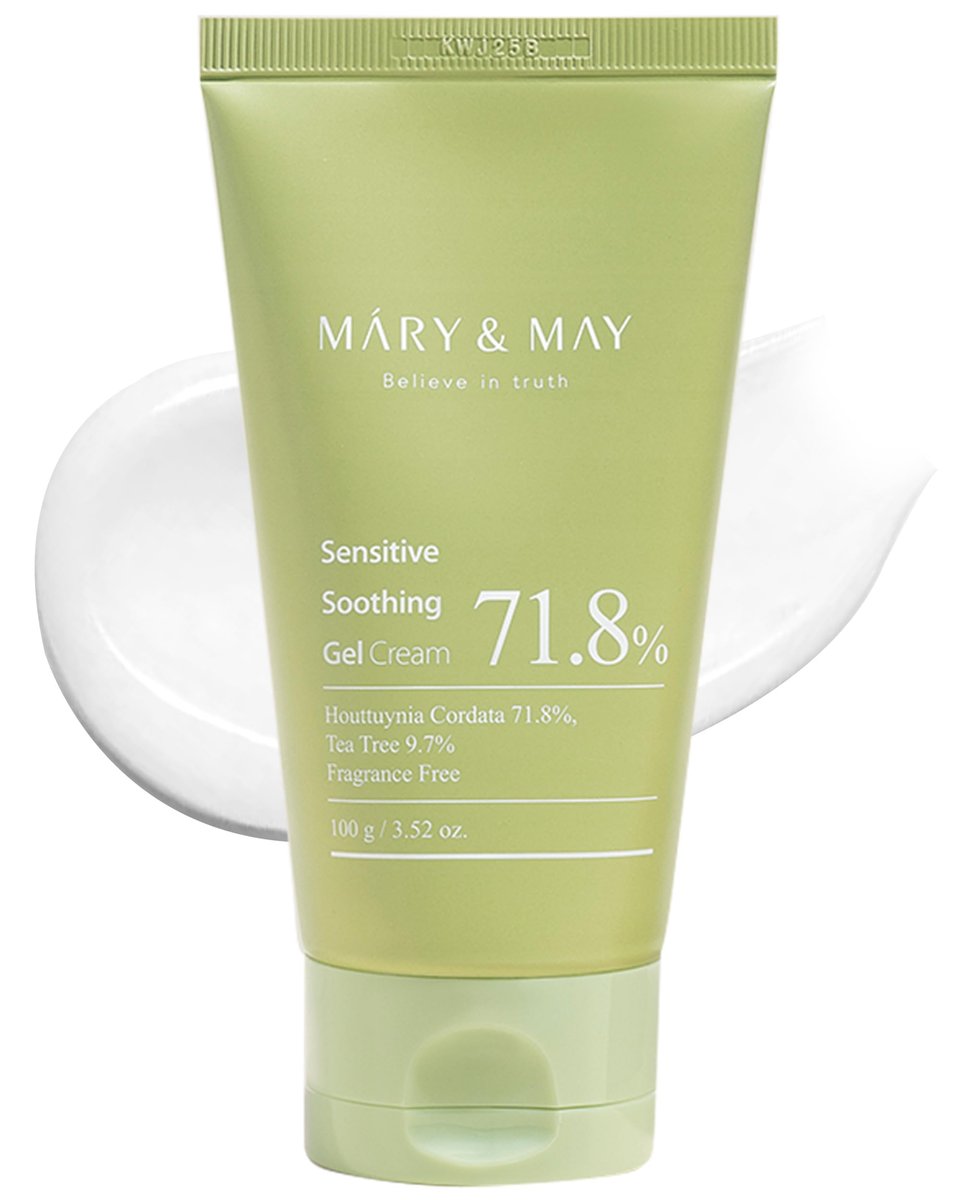 Mary&May Sensitive Soothing Gel Cream – Kühlende & beruhigende Gesichtscreme mit Teebaum und Houttuynia Cordata, Porenverfeinernd, 100ml