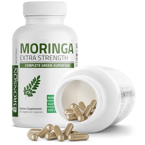 Bronson Moringa Extra Strength Kapseln – Moringa Oleifera Pulver, 60 Kapseln