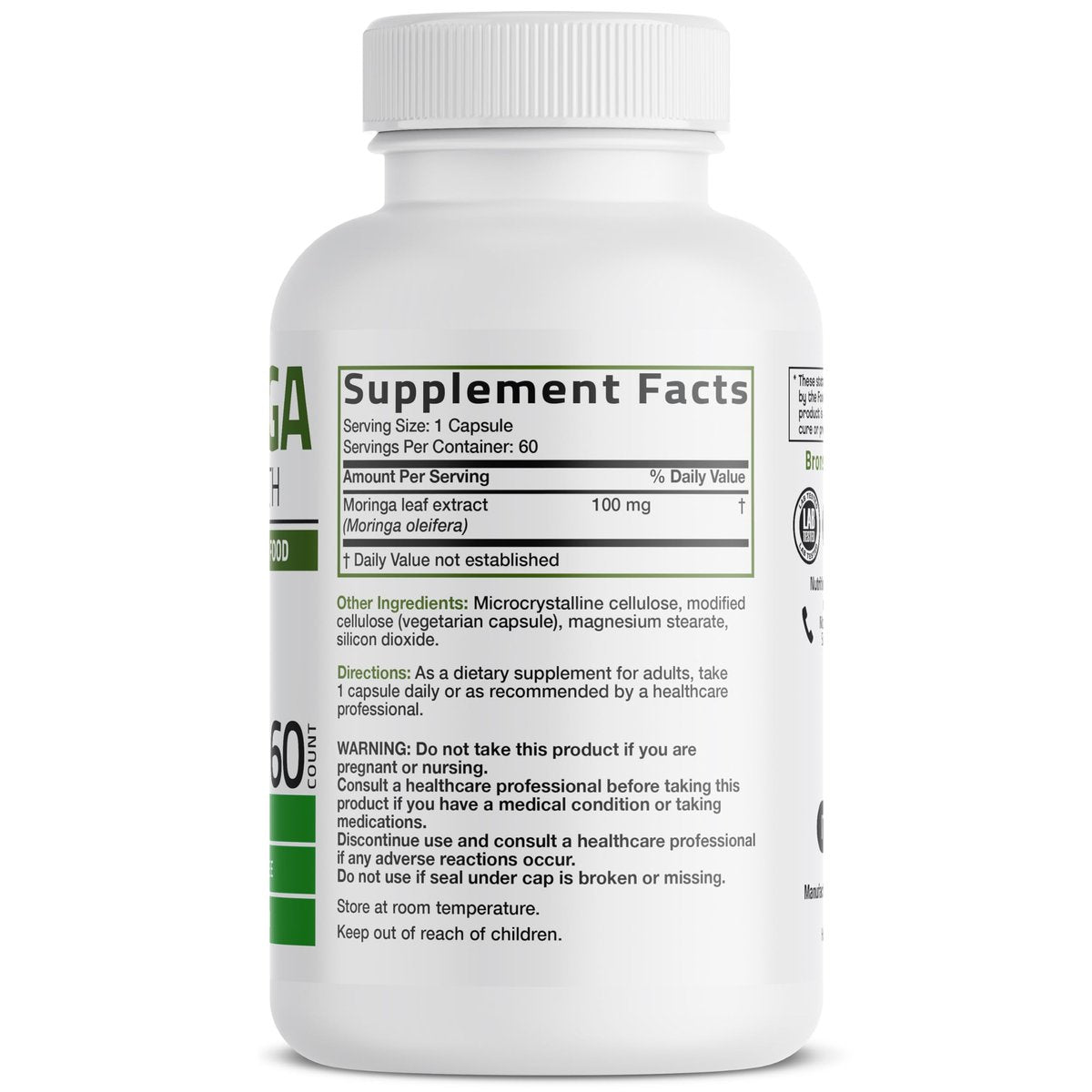 Bronson Moringa Extra Strength Kapseln – Moringa Oleifera Pulver, 60 Kapseln