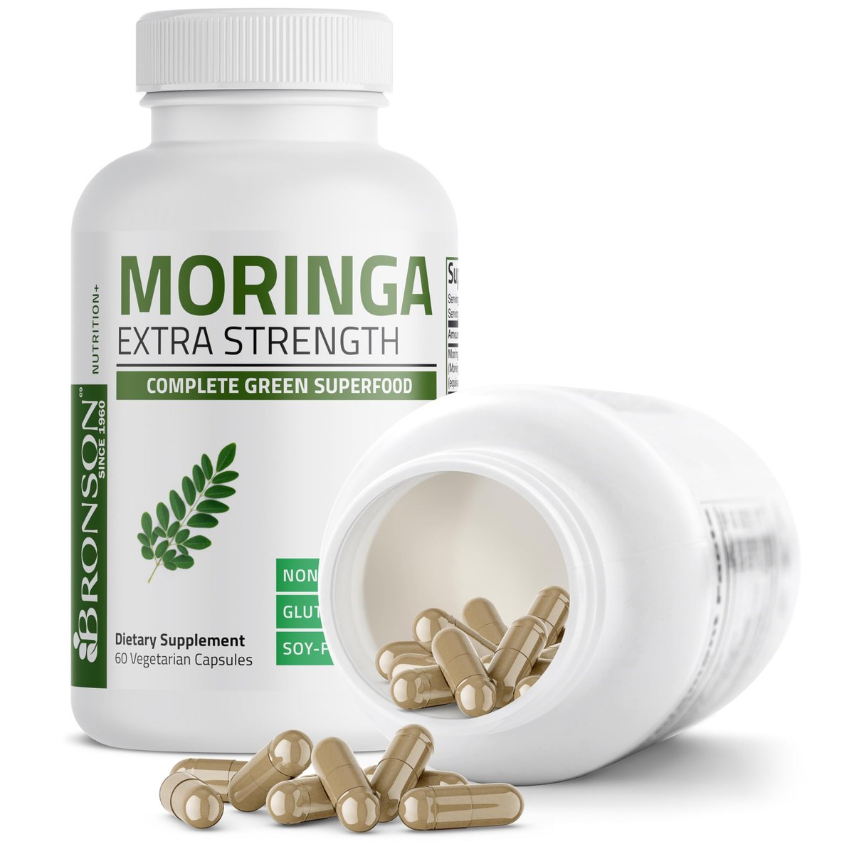 Bronson Moringa Extra Strength Kapseln – Moringa Oleifera Pulver, 60 Kapseln