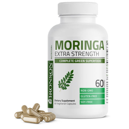 Bronson Moringa Extra Strength Kapseln – Moringa Oleifera Pulver, 60 Kapseln