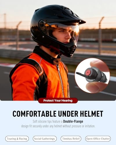 Motorrad Ohrstöpsel für Windgeräuschreduzierung, 2 Paar wiederverwendbare Motorrad-Zubehör – Moto Ohrstöpsel, weicher bequemer Gehörschutz für Motorrad, Touren, Rennen, Fahren – 25 dB, 2 Größen