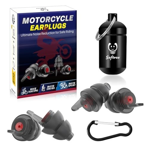 Motorrad Ohrstöpsel für Windgeräuschreduzierung, 2 Paar wiederverwendbare Motorrad-Zubehör – Moto Ohrstöpsel, weicher bequemer Gehörschutz für Motorrad, Touren, Rennen, Fahren – 25 dB, 2 Größen