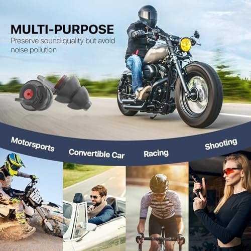 Motorrad Ohrstöpsel zur Windgeräuschreduzierung, 2 Paar wiederverwendbare Motorradzubehör - Moto Ohrstöpsel, weicher bequemer Gehörschutz für Motorrad, Touren, Rennen, Fahren - 25dB, Biker Geschenke