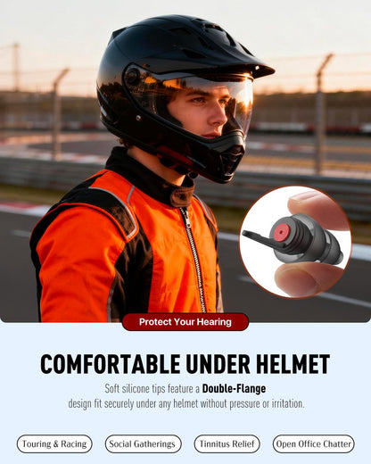 Motorrad Ohrstöpsel für Windgeräuschreduzierung, 2 Paar wiederverwendbare Motorrad-Zubehör – Moto Ohrstöpsel, weicher bequemer Gehörschutz für Motorrad, Touren, Rennen, Fahren – 25 dB, 2 Größen