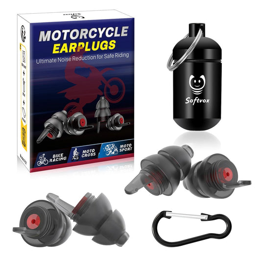 Motorrad Ohrstöpsel für Windgeräuschreduzierung, 2 Paar wiederverwendbare Motorrad-Zubehör – Moto Ohrstöpsel, weicher bequemer Gehörschutz für Motorrad, Touren, Rennen, Fahren – 25 dB, 2 Größen