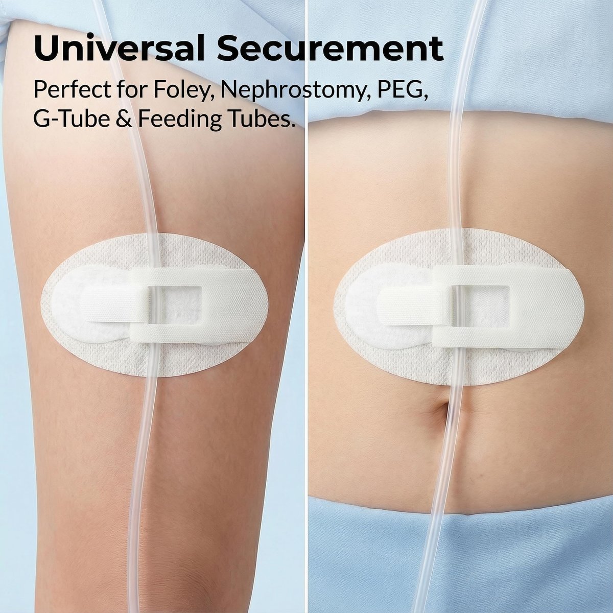20-teiliges Katheterfixierungsset, Katheterhalter, Harnröhrenfixierungspflaster für Nephrostomie, PEG, G-Sonde, Klebeband mit Klettverschluss für Katheter, weiß