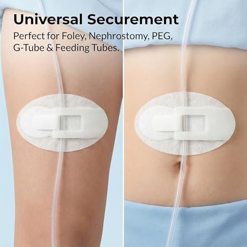 20-teiliges Katheterfixierungsset, Katheterhalter, Harnröhrenfixierungspflaster für Nephrostomie, PEG, G-Sonde, Klebeband mit Klettverschluss für Katheter, weiß