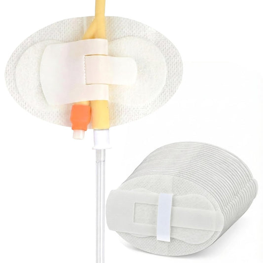 20-teiliges Katheterfixierungsset, Katheterhalter, Harnröhrenfixierungspflaster für Nephrostomie, PEG, G-Sonde, Klebeband mit Klettverschluss für Katheter, weiß