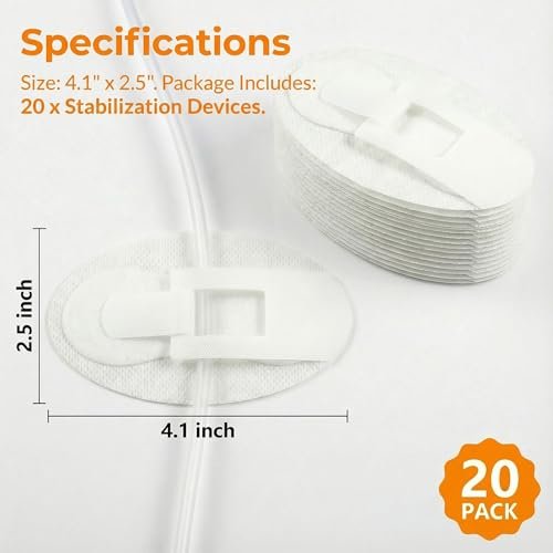 20-teiliges Katheterfixierungsset, Katheterhalter, Harnröhrenfixierungspflaster für Nephrostomie, PEG, G-Sonde, Klebeband mit Klettverschluss für Katheter, weiß