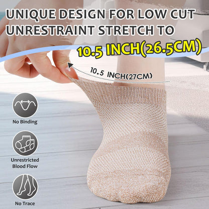 Bulinlulu Diabetikersocken für Damen und Herren, 6 Paar Niedrige Socken ohne Bindung, Bambus-Nahtlose Socken für Herren Größe 9-12 13-15 (Schwarz-Mittel)