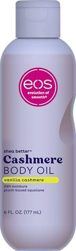 eos Cashmere Öl Vanille – 24h Feuchtigkeit mit pflanzlichem Squalan für trockene Haut, 177 ml