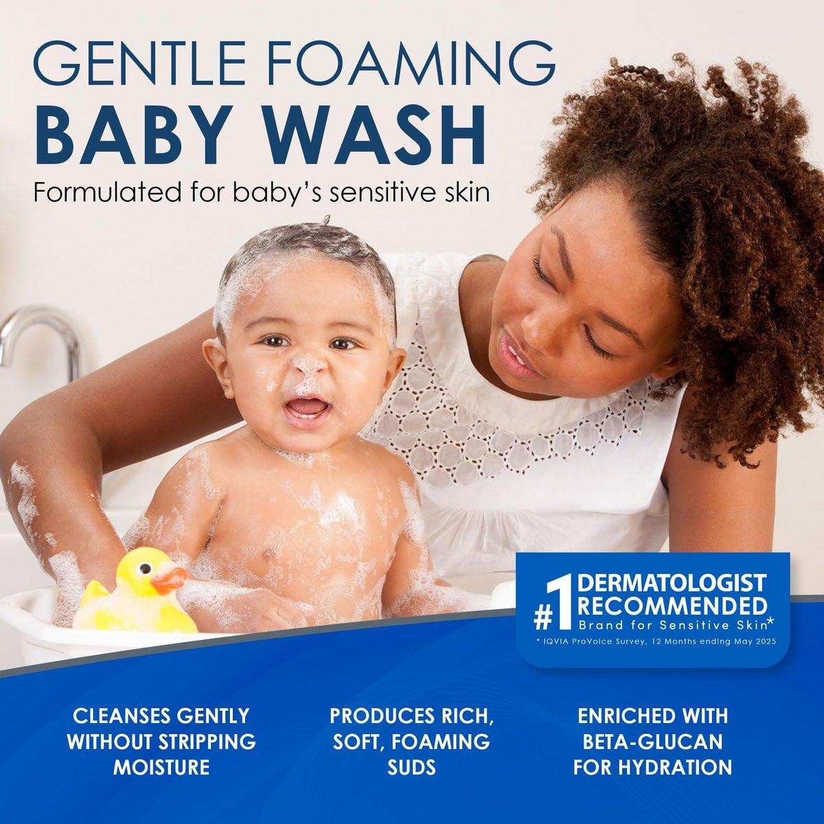 Vanicream Foaming Wash für Babys, 8 Unzen – Sanfte Reinigung & Feuchtigkeit, Tränenfreies Babyshampoo und Duschgel mit Beta-Glucan, ohne häufige Reizstoffe für empfindliche Haut, alle Altersstufen