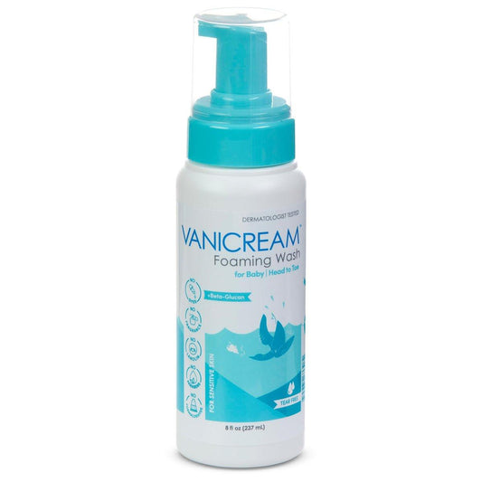 Vanicream Foaming Wash für Babys, 8 Unzen – Sanfte Reinigung & Feuchtigkeit, Tränenfreies Babyshampoo und Duschgel mit Beta-Glucan, ohne häufige Reizstoffe für empfindliche Haut, alle Altersstufen