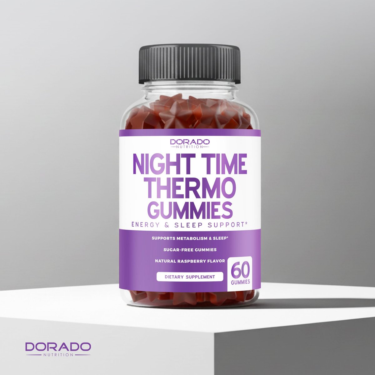 Nachtzeit Fatburner Gummibärchen (60 Stück) – Gewichtsverlust & Stoffwechsel – Zuckerfrei – Himbeergeschmack – Melatonin-Ergänzung – Vegan – Laborgeprüft – Hergestellt in den USA