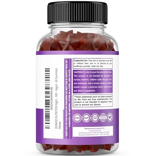 Nachtzeit Fatburner Gummibärchen (60 Stück) – Gewichtsverlust & Stoffwechsel – Zuckerfrei – Himbeergeschmack – Melatonin-Ergänzung – Vegan – Laborgeprüft – Hergestellt in den USA