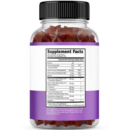 Nachtzeit Fatburner Gummibärchen (60 Stück) – Gewichtsverlust & Stoffwechsel – Zuckerfrei – Himbeergeschmack – Melatonin-Ergänzung – Vegan – Laborgeprüft – Hergestellt in den USA
