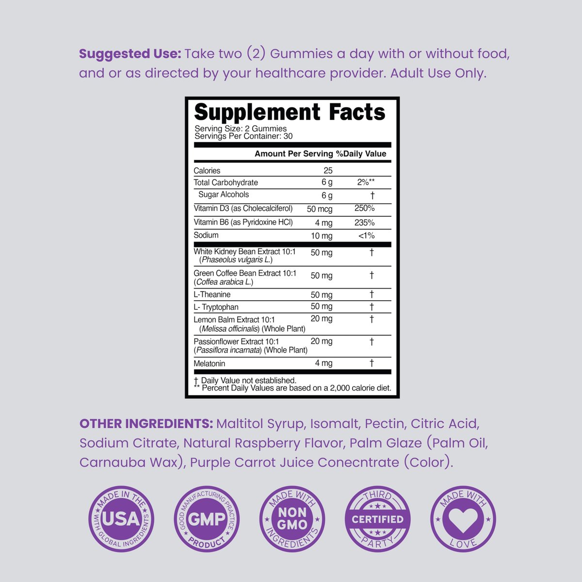 Nachtzeit Fatburner Gummibärchen (60 Stück) – Gewichtsverlust & Stoffwechsel – Zuckerfrei – Himbeergeschmack – Melatonin-Ergänzung – Vegan – Laborgeprüft – Hergestellt in den USA