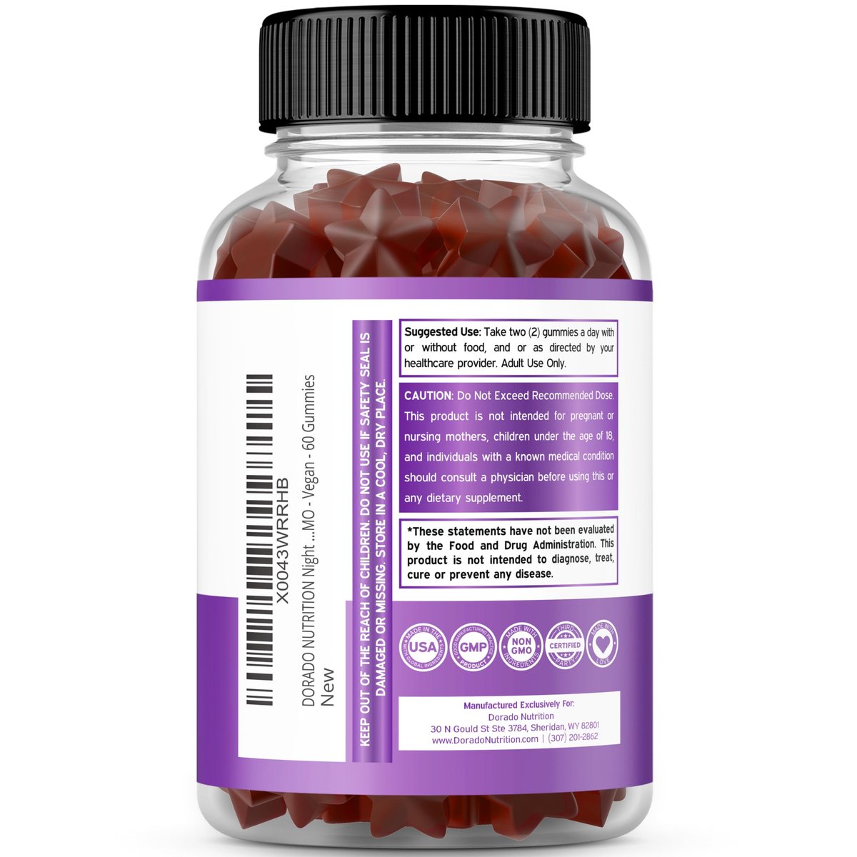 Nachtzeit Fatburner Gummibärchen (60 Stück) – Gewichtsverlust & Stoffwechsel – Zuckerfrei – Himbeergeschmack – Melatonin-Ergänzung – Vegan – Laborgeprüft – Hergestellt in den USA