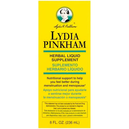 Lydia Pinkham Flüssiges Kräuterergänzungsmittel für Menstruation und Wechseljahre, 240 ml
