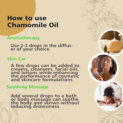 GM Gumili Kamillenöl 30 ml - Reines Kamillenöl für Haut, Entspannung & Aromatherapie, Diffuser, Massage & DIY