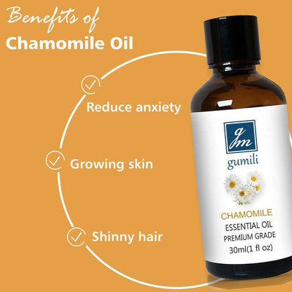 GM Gumili Kamillenöl 30 ml - Reines Kamillenöl für Haut, Entspannung & Aromatherapie, Diffuser, Massage & DIY