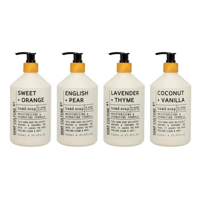 Home & Body Company Soap Culture 41 Handseife Kollektion 21,5 fl oz x 4 – Feuchtigkeitsspendende Handwäsche