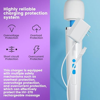 HV270 Ladegerät Ersatz kompatibel mit Hitachi Magic Wand HV-270 wiederaufladbare kabellose Massagegerät Netzteil Versorgungskabel (NUR für HV270)