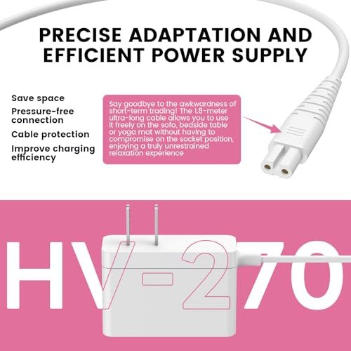 HV270 Ladegerät Ersatz kompatibel mit Hitachi Magic Wand HV-270 wiederaufladbare kabellose Massagegerät Netzteil Versorgungskabel (NUR für HV270)