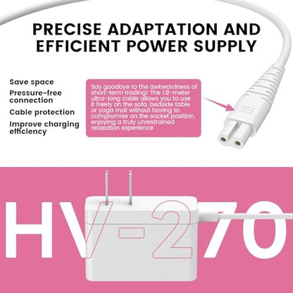 HV270 Ladegerät Ersatz kompatibel mit Hitachi Magic Wand HV-270 wiederaufladbare kabellose Massagegerät Netzteil Versorgungskabel (NUR für HV270)