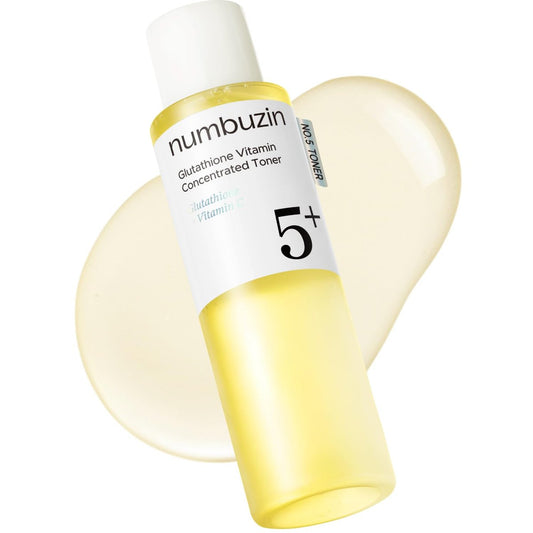 numbuzin No.5 Vitamin Boosting Essential Toner – Strahlender Vitamin-Toner für fahle & unebene Haut, mit Glutathion, Vitamin C & Niacinamid, 200 ml