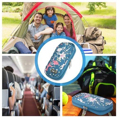 YOUSHARES Insulin Kühltasche Reise Tasche TSA genehmigt Medikamenten Organizer für Diabetiker mit 2 Kühlakkus – Lily