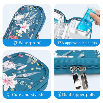 YOUSHARES Insulin Kühltasche Reise Tasche TSA genehmigt Medikamenten Organizer für Diabetiker mit 2 Kühlakkus – Lily