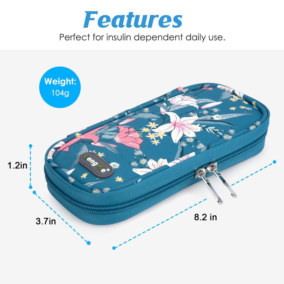 YOUSHARES Insulin Kühltasche Reise Tasche TSA genehmigt Medikamenten Organizer für Diabetiker mit 2 Kühlakkus – Lily